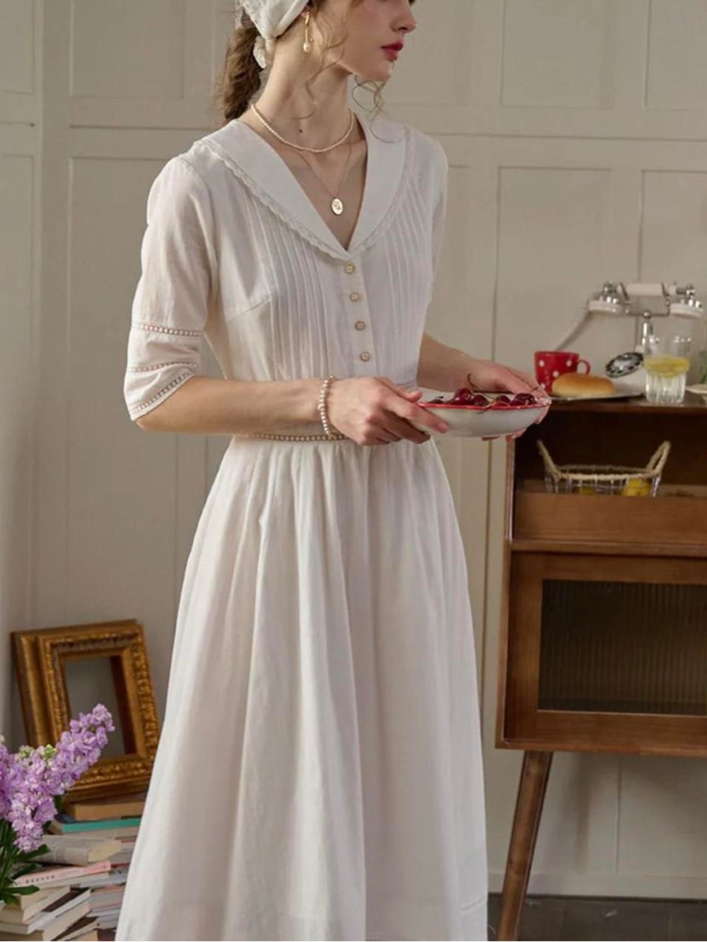 Fiona White Embroidered Dress – Timeless Elegance